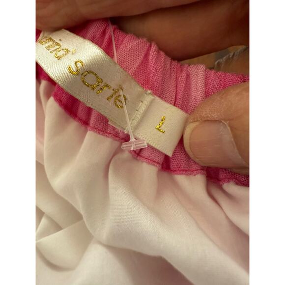 Charina Sarte Maxi Skirt Pink Hombre Tie Dye Sz L Bohemian Cottagecore Prairie - Picture 4 of 10